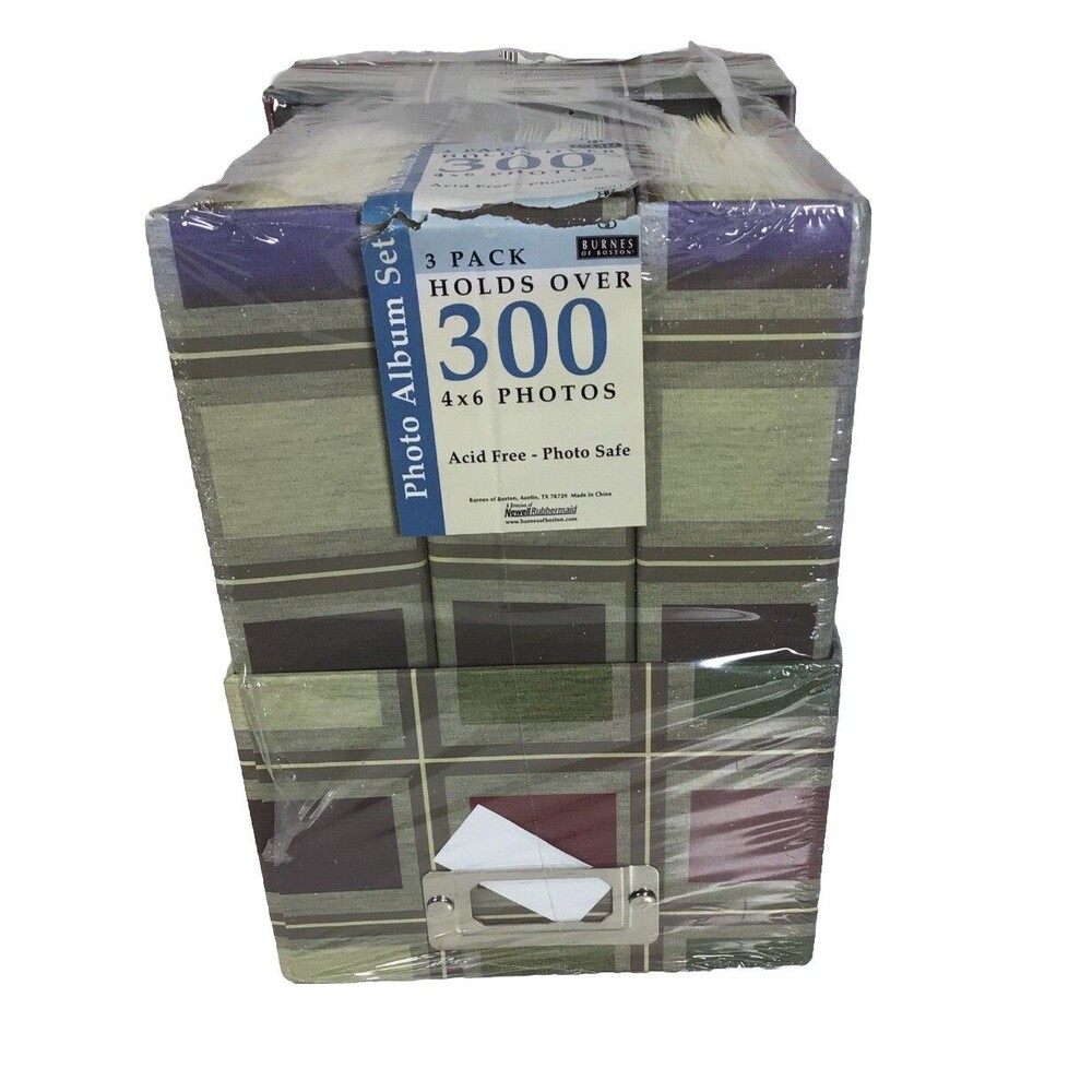 Burnes of Boston Vintage 3 Pack Photo Album Set Holds Over 300 4X6 Acid Free